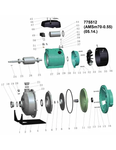 Поверхностный насос центробежный Leo 775512 AMSm70/0.55 нержавеющая сталь - 2
