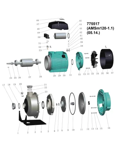 Поверхностный насос центробежный Leo 775517 AMSm120/1.1 нержавеющая сталь - 3