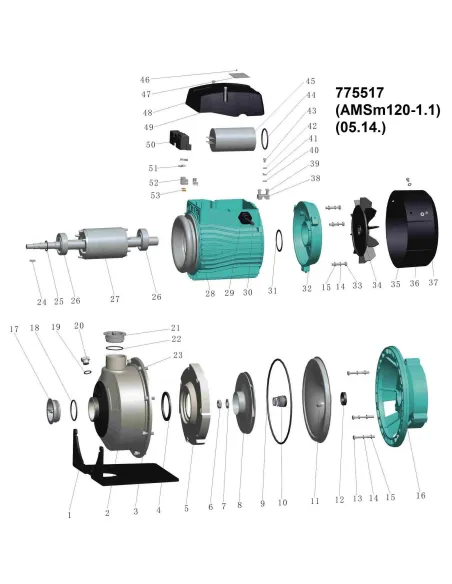 Поверхностный насос центробежный Leo 775517 AMSm120/1.1 нержавеющая сталь - 3