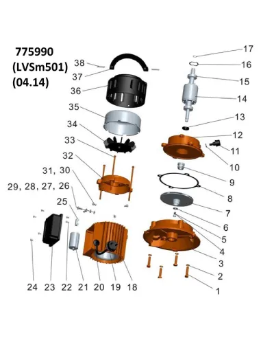 Поверхностный насос центробежный Leo 775990 LVSm501 0.37кВт - 2