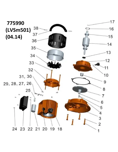 Поверхностный насос центробежный Leo 775990 LVSm501 0.37кВт - 2