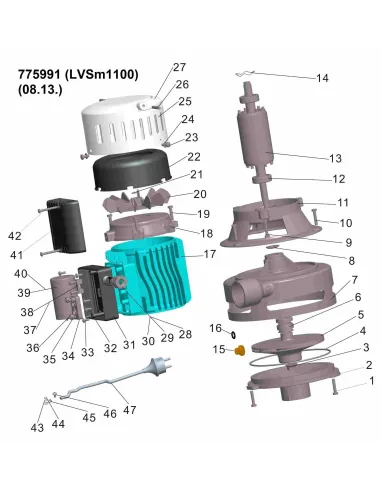 Поверхностный насос центробежный Leo 775991 LVSm1100 0.75кВт - 3
