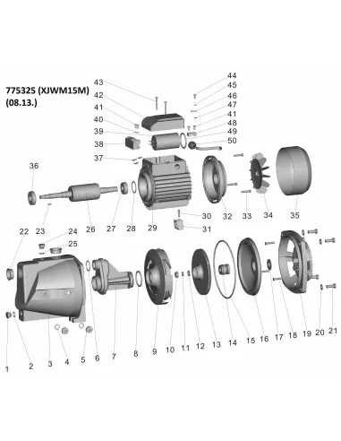 Поверхностный насос центробежный Leo 775325 XJWm/15M, 1.1кВт, самовсасывающий - 3