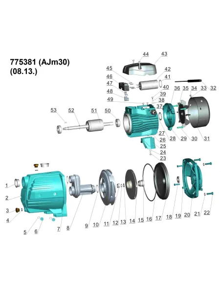 Поверхневий насос відцентровий Leo 775381 AJm30, 0.3кВт, самовсмоктувальний - 3