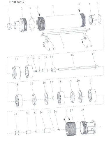 Скважинный насос центробежный Dongyin 777115 3.5SDm3/20 1.1кВт - 3