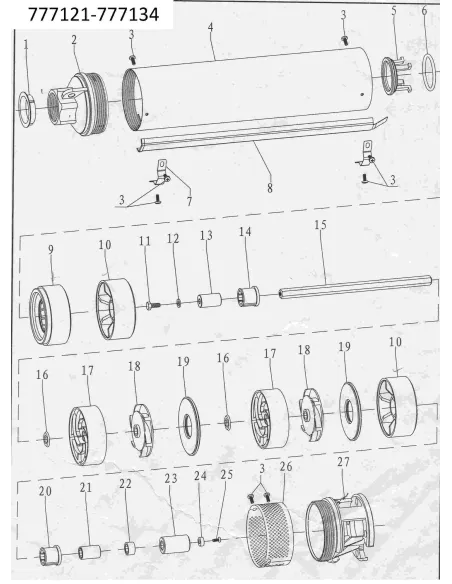 Свердловинний відцентровий насос Dongyin 777122 4SDm2/11 0.55кВт - 3