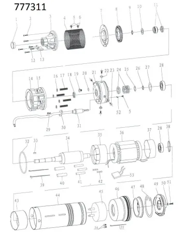 Скважинный насос вихревой Dongyin 777311 4SKm100, 0.75кВт - 3