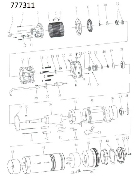 Скважинный насос вихревой Dongyin 777311 4SKm100, 0.75кВт - 3