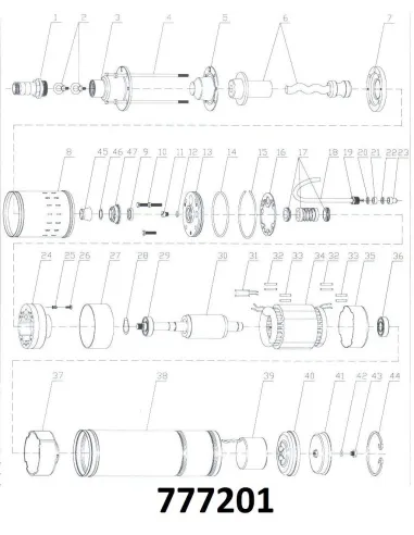 Скважинный насос шнековый Dongyin 7772013 QGD0,8-50-0,37 нержавеющая сталь - 3