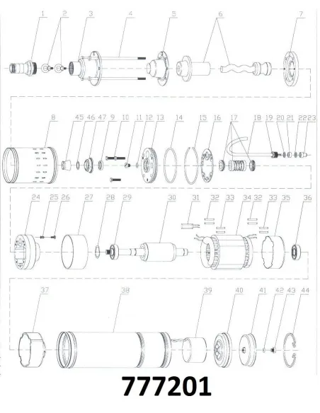 Скважинный насос шнековый Dongyin 7772013 QGD0,8-50-0,37 нержавеющая сталь - 3
