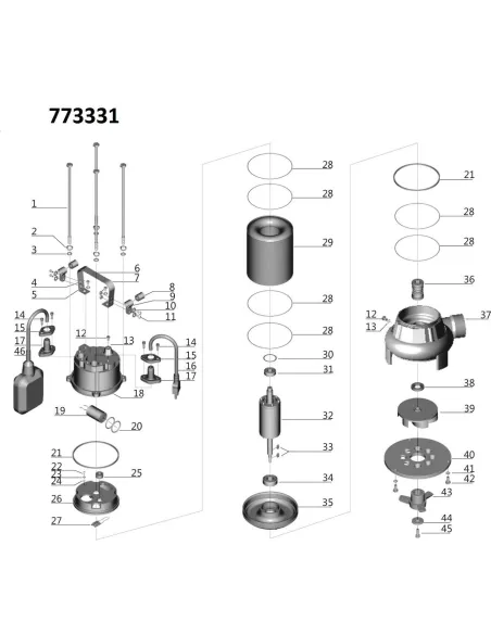 Фекальный насос Aquatica 773331 V1100DF 1.1кВт, с режущим механизмом - 3