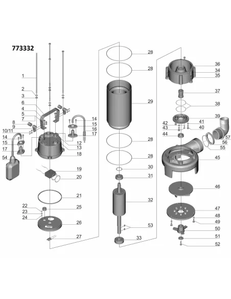 Фекальний насос Aquatica 773332 V1300DF 1.3кВт, з різальним механізмом - 3