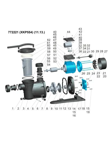 Насос для басейну Leo 772221 XKP554 0.55кВт, 300л/хв - 3
