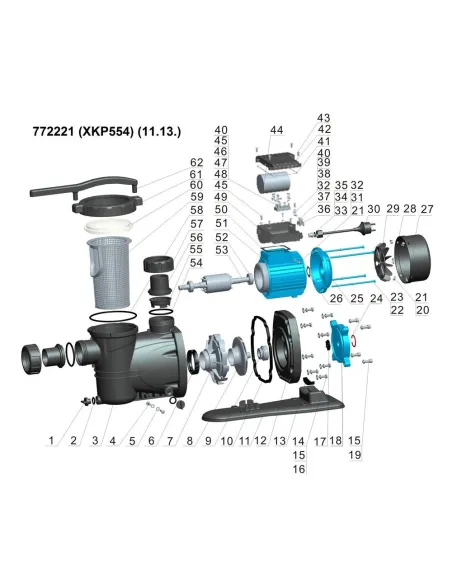 Насос для басейну Leo 772221 XKP554 0.55кВт, 300л/хв - 3