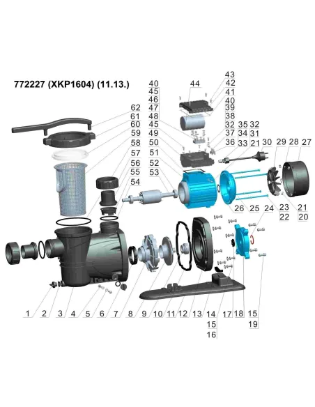 Насос для басейну Leo 772227 XKP1604 1.6 кВт, 450л/хв - 3