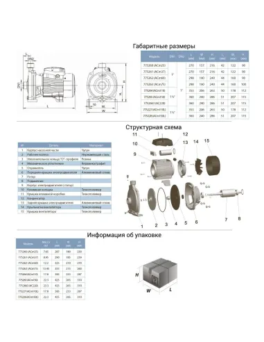Поверхневий насос Leo 775264 ACm110 1.1 кВт - 2