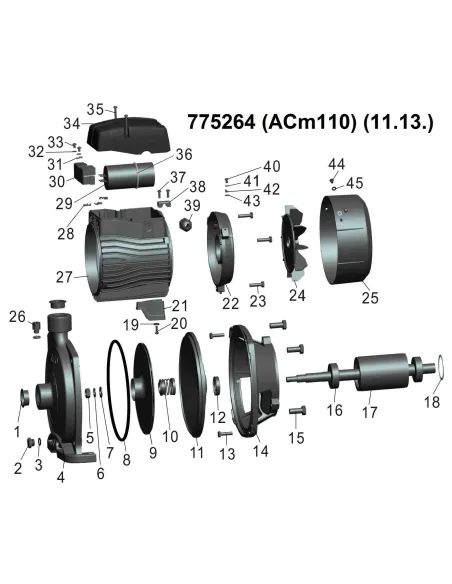Поверхневий насос Leo 775264 ACm110 1.1 кВт - 3