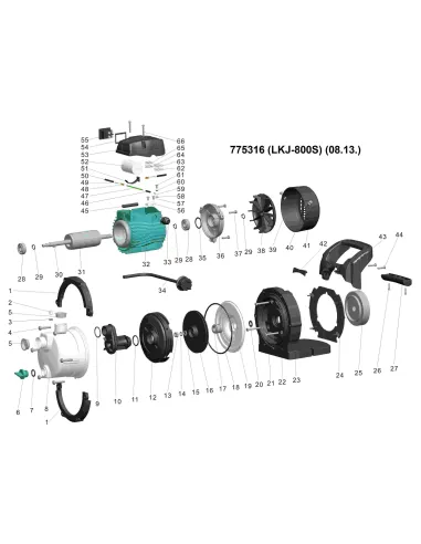 Поверхностный насос Leo 775316 LKJ-802S 0.8 кВт - 3
