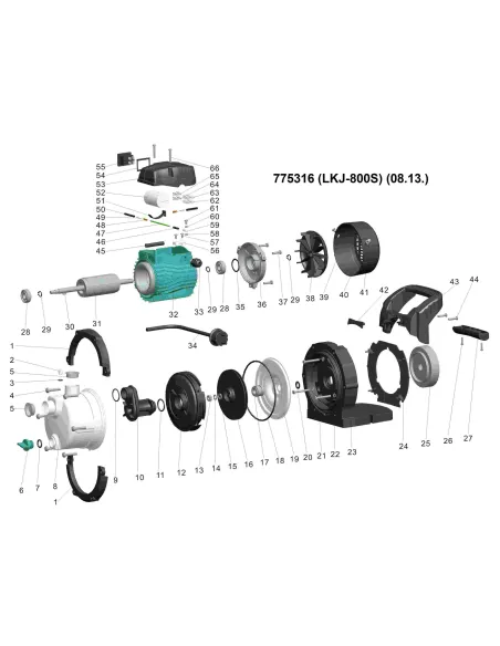 Поверхностный насос Leo 775316 LKJ-802S 0.8 кВт - 3 Поверхностный насос Leo 775316 LKJ-802S 0.8 кВт - 3