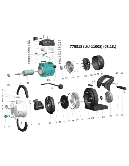 Поверхностный насос Leo 775318 LKJ-1102S 1.1 кВт - 2