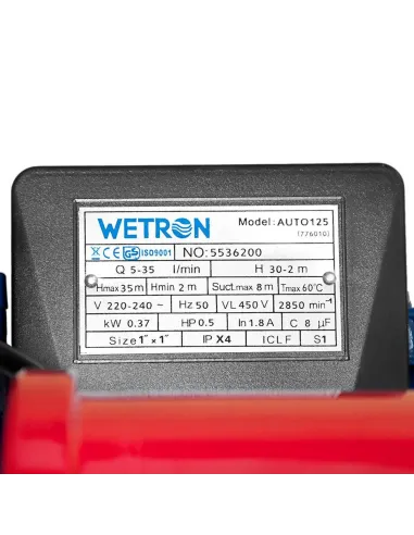 Насосна станція Wetron 776010 Auto125 0.37 кВт, 1 л - 6