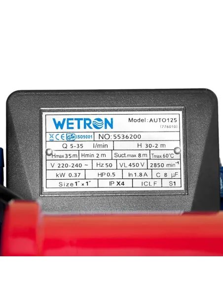Насосна станція Wetron 776010 Auto125 0.37 кВт, 1 л - 6