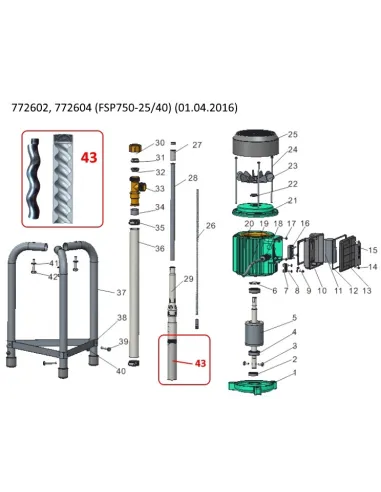 Скважинный насос Leo 772604 FSP750-40, 0.75 кВт, с гибким валом - 4