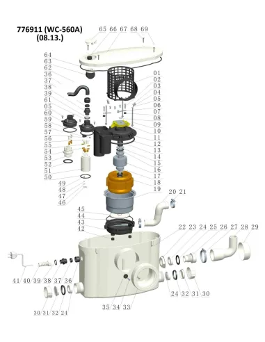 Канализационная установка Leo 776911 WC-560A 0.37 кВт - 3