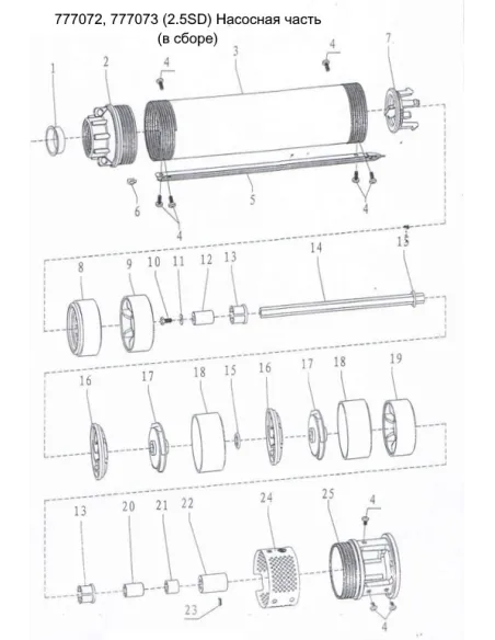 Скважинный насос Dongyin 777072 2.5SDm1.5/24, 0.37 кВт - 3