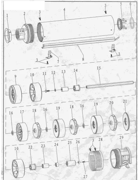 Скважинный насос Dongyin 777144 4SDm6/20, 2.2 кВт - 4
