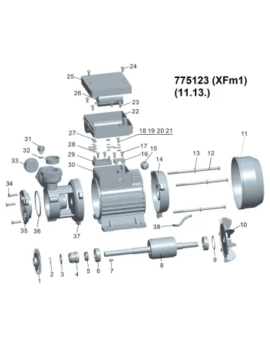 Поверхностный насос вихревой Leo 775123, 0.37 кВт - 2