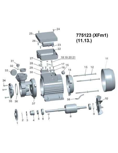 Поверхностный насос вихревой Leo 775123, 0.37 кВт - 2