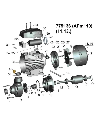 Поверхностный насос вихревой Leo 775136, 1.1 кВт - 3