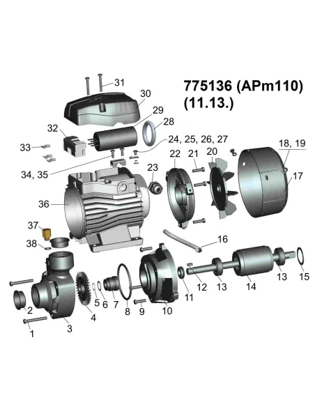 Поверхностный насос вихревой Leo 775136, 1.1 кВт - 3