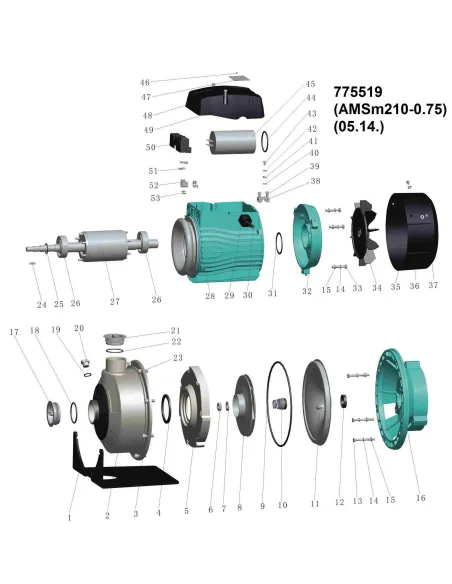 Поверхностный насос центробежный Leo 775519, 0.75 кВт - 2