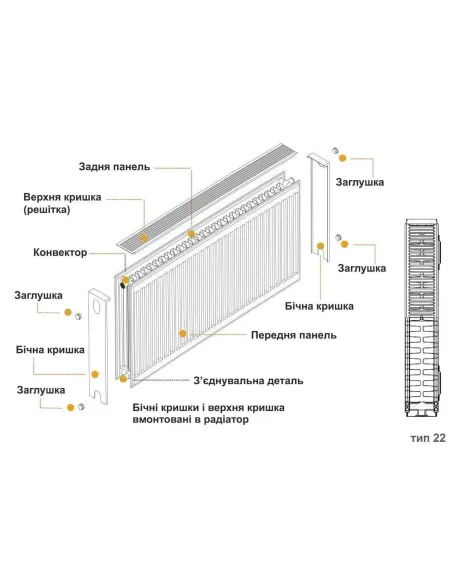 Радиатор стальной Kalde 600x500 мм (22 тип, боковой, 1319 Вт) - 3