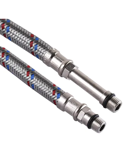 Шланг для смесителя из нержавеющей стали Solomon HY6201 AB М10 х 1/2 дюйма 1 метра - 1 Шланг для смесителя из нержавеющей стали Solomon HY6201 AB М10 х 1/2 дюйма 1 метра - 1