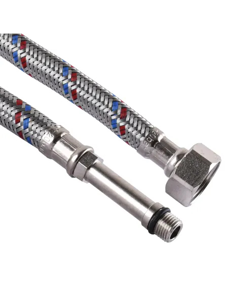 Шланг для душа из нержавеющей стали Solomon HY6201 A М10 х 1/2 длинный штуцер, 1.2 метра - 1