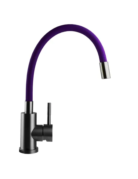 Смеситель для кухни MixMIRA MS1-203SM (фиолетовый, гофрогусак, боковой, гайка) - 1