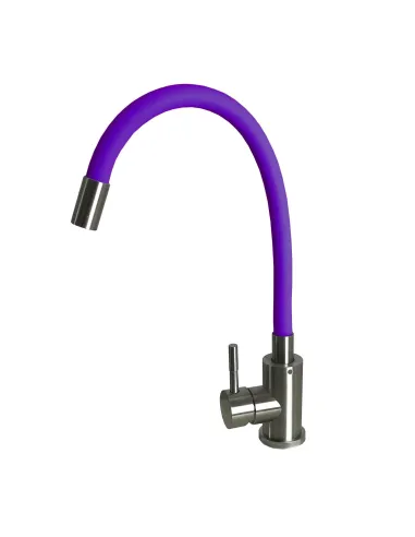Смеситель для кухни MixMIRA MS1-203SM (фиолетовый, гофрогусак, боковой, гайка) - 2