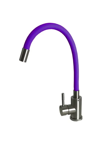 Смеситель для кухни MixMIRA MS1-203SM (фиолетовый, гофрогусак, боковой, гайка) - 2