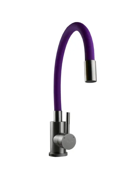 Смеситель для кухни MixMIRA MS1-203SM (фиолетовый, гофрогусак, боковой, гайка) - 3
