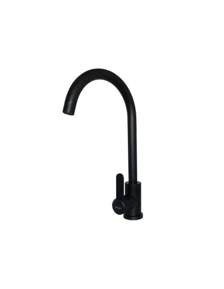 Смеситель для кухни MixMIRA MS2-203S-BB (черный, нержавейка, боковой, гайка) - 1