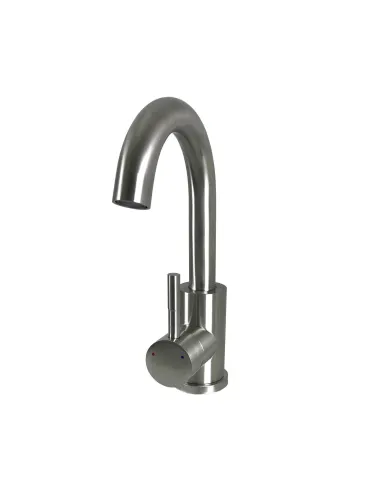 Змішувач для умивальника MixMIRA MSF-101S (боковий, нержавіюча сталь, гайка) - 2