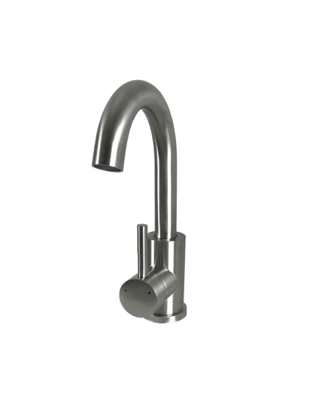 Змішувач для умивальника MixMIRA MSF-101S (боковий, нержавіюча сталь, гайка) - 2