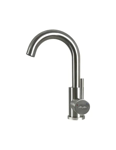 Змішувач для умивальника MixMIRA MSF-101S (боковий, нержавіюча сталь, гайка) - 3