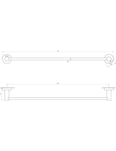 Полотенцетримач Globus Lux SS8402-60 (прямий, 60 см, нержавіюча сталь SUS304) - 2