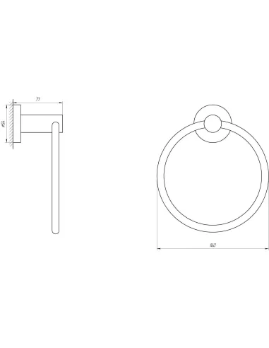 Полотенцетримач Globus Lux SS8407 (кільце, нержавіюча сталь SUS304) - 2