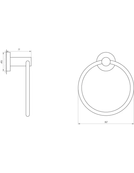 Полотенцетримач Globus Lux SS8407 (кільце, нержавіюча сталь SUS304) - 2