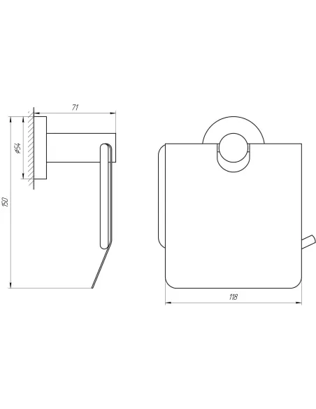 Держатель туалетной бумаги из нержавеющей стали Globus Lux SS 8410 с крышкой - 2